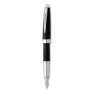 Aventura Fountain Pen, Medium 1 Mm, Black Ink, Black-chrome