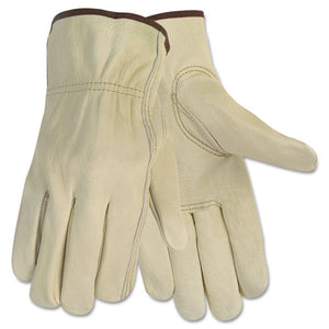 ESCRW3215L - Economy Leather Driver Gloves, Large, Beige, Pair
