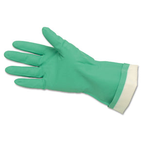 ESCRW5319E - Flock-Lined Nitrile Gloves, One Size, Green, 12 Pairs