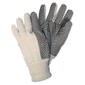 ESCRW8808 - Dotted Canvas Gloves, One Size, White, 12 Pairs