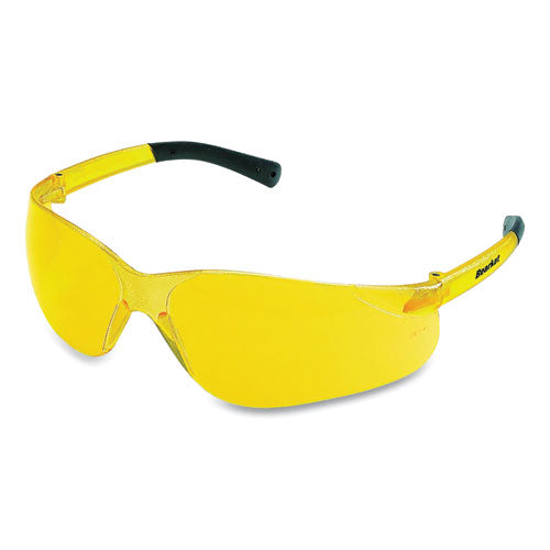 Bearkat Safety Glasses, Wraparound, Scratch-resistant, Amber Frame, Amber Lens