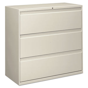 Three-drawer Lateral File Cabinet, 42w X 19.25d X 40.88h, Light Gray
