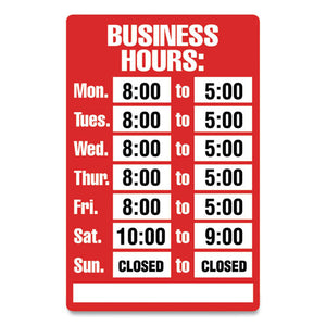 Open-closed Business Hours Sign Kit, 8 X 12, Red