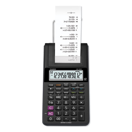 Hr-10rc Handheld Portable Printing Calculator, Black Print, 1.6 Lines-sec