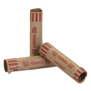 ESCTX20001 - Preformed Tubular Coin Wrappers, Pennies, $.50, 1000 Wrappers-box