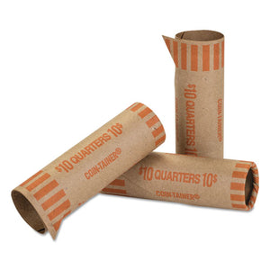 ESCTX20025 - Preformed Tubular Coin Wrappers, Quarters, $10, 1000 Wrappers-box