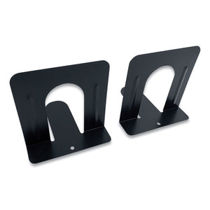 Steel Bookends, Contemporary Style, 4.75 X 4.75 X 4.75, Black