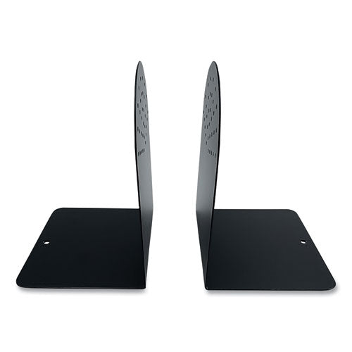 Steel Bookends, Contemporary Style, 4.75 X 5.5 X 7.25, Black