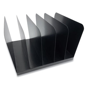 Steel Vertical File Organizer, 5 Sections, Letter Size Files, 11 X 12.5 X 7.75, Black