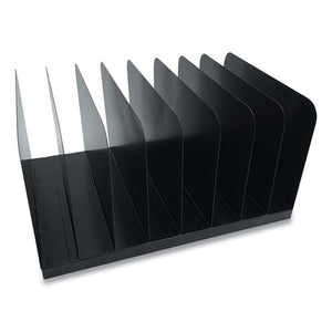 Steel Vertical File Organizer, 8 Sections, Letter Size Files, 11 X 15 X 7.75, Black