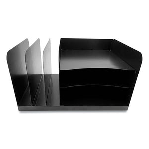 Steel Combination File Organizer, 6 Sections, Legal Size Files, 15 X 11 X 8, Black