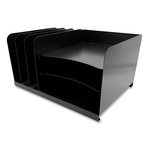 Steel Combination File Organizer, 6 Sections, Legal Size Files, 15 X 11 X 8, Black