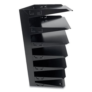 Steel Horizontal File Organizer, 7 Sections, Letter Size Files, 8.75 X 12 X 18, Black