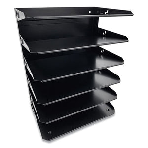 Steel Horizontal File Organizer, 6 Sections, Letter Size Files, 8.75 X 12 X 15, Black