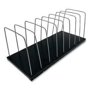 Steel Wire Vertical File Organizer, 8 Sections, Letter Size Files, 18.25 X 8 X 7.5, Black-metal Gray