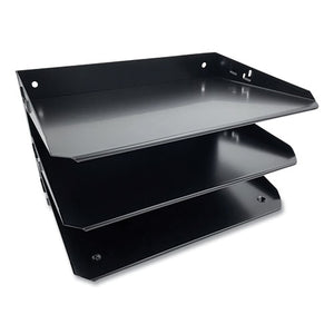 Steel Horizontal File Organizer, 3 Sections, Letter Size Files, 12 X 8.75 X 6, Black