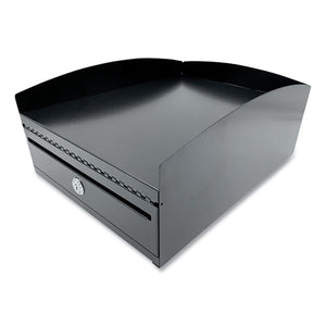 Steel Horizontal File Organizer With Locking Drawer, 2 Sections, Legal Size Files, 14.25 X 11 X 6, Black