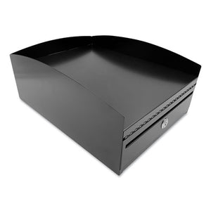 Steel Horizontal File Organizer With Locking Drawer, 2 Sections, Legal Size Files, 14.25 X 11 X 6, Black