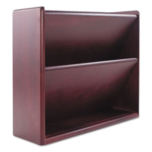 ESCVR09623 - Hardwood Double Wall File, Letter, Two Pocket, Mahogany