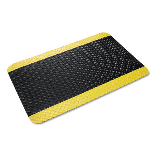 ESCWNCD0035YB - Industrial Deck Plate Anti-Fatigue Mat, Vinyl, 36 X 60, Black-yellow Border
