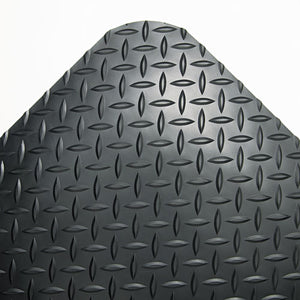 ESCWNCD0312DB - Industrial Deck Plate Anti-Fatigue Mat, Vinyl, 36 X 144, Black