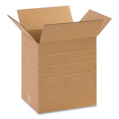 Multi-depth Shipping Boxes, Regular Slotted Container (rsc), 11.25 X 8.75 X 6 To 12, Brown Kraft, 25-bundle