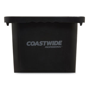 Open Top Indoor Trash Can, Plastic, 10.25 Gal, Black