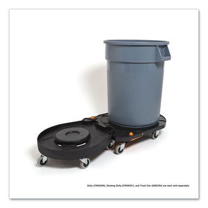 Click-connect Waste Receptacle Dolly, Female End, For 32-44 Gal Receptacles, 22.25 X 20.3 X 6.6, Black