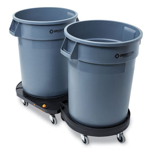 Click-connect Waste Receptacle Dolly, Female End, For 32-44 Gal Receptacles, 22.25 X 20.3 X 6.6, Black