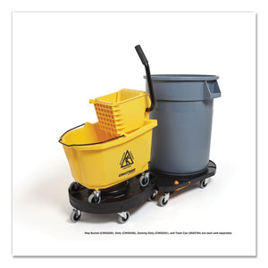 Click-connect Waste Receptacle Dolly, Female End, For 32-44 Gal Receptacles, 22.25 X 20.3 X 6.6, Black