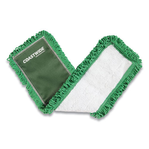 Looped-end Dust Mop Head, Microfiber, 24 X 5, Green