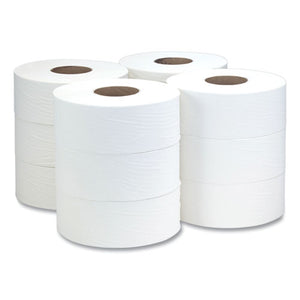 Jumbo One-ply Toilet Paper, Septic Safe, White, 3.5" X 2,000 Ft, 12 Rolls-carton