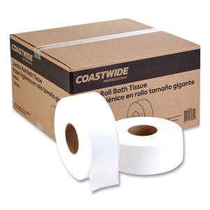 Jumbo One-ply Toilet Paper, Septic Safe, White, 3.5" X 2,000 Ft, 12 Rolls-carton