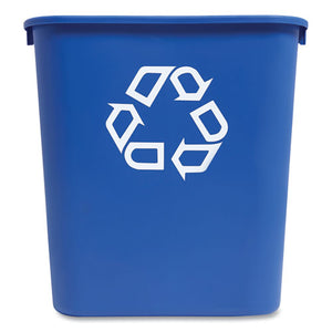 Open Top Indoor Recycling Container, Plastic, 7 Gal, Blue