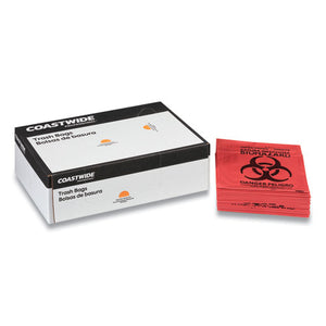 Biohazard Can Liners, 45 Gal, 40" X 46", Red, 200-carton