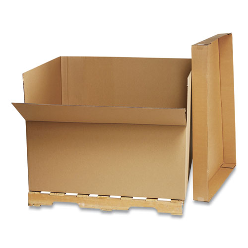 Gaylord Boxes, Double Wall Construction, Half Slotted Container, 48 X 40 X 36, Brown Kraft