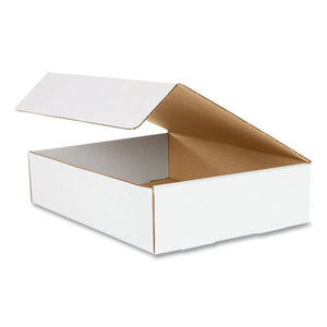 Rigid Corrugated Kraft Literature Mailer, Square Flap, Tuck Tab-hinged Lid Closure, 12.13 X 9.25 X 3, White, 50-bundle