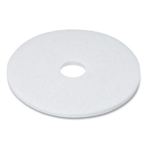 Polishing Floor Pads, 17" Diameter, White, 5-carton
