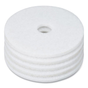 Polishing Floor Pads, 17" Diameter, White, 5-carton