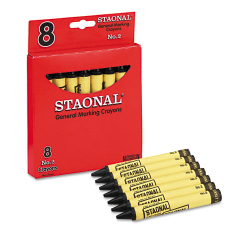 ESCYO5200023051 - Staonal Marking Crayons, Black, 8-box