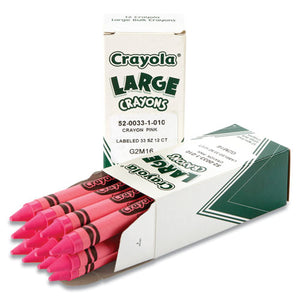 Large Crayons, Carnation Pink. 12-box