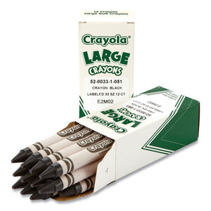 Large Crayons, Black, 12-box