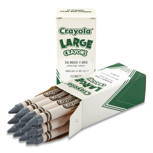Large Crayons, Gray, 12-box