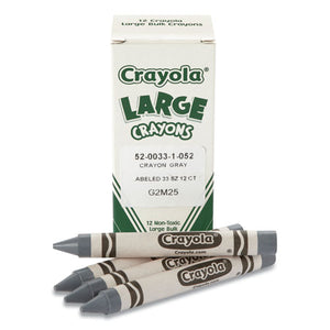 Large Crayons, Gray, 12-box