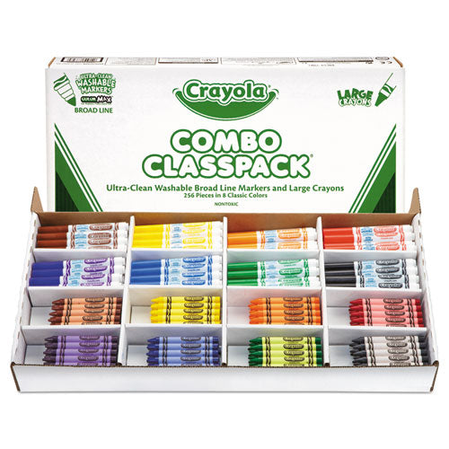 ESCYO523348 - Classpack Crayons W-markers, 8 Colors, 128 Each Crayons-markers, 256-box