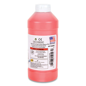 Premier Tempera Paint, Fluorescent Red, 16 Oz Bottle