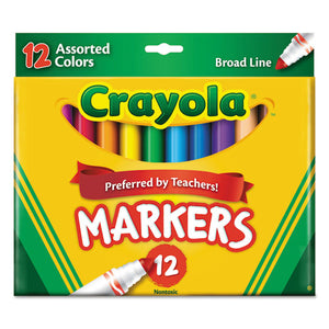 ESCYO587712 - Non-Washable Markers, Broad Point, Assorted Colors, 12-set