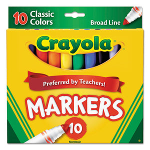 ESCYO587722 - Non-Washable Markers, Broad Point, Classic Colors, 10-set