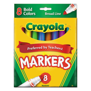 ESCYO587732 - Non-Washable Markers, Broad Point, Bold Colors, 8-set