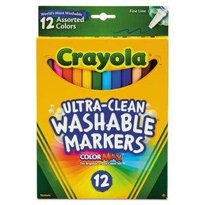 ESCYO587813 - Washable Markers, Fine Point, Classic Colors, 12-set